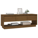 tv-bord 110,5x34x40 cm massivt fyrretræ gyldenbrun