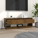 tv-bord 110,5x34x40 cm massivt fyrretræ gyldenbrun
