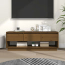 tv-bord 110,5x34x40 cm massivt fyrretræ gyldenbrun