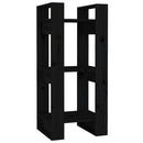 bogreol/rumdeler 41x35x91 cm massivt fyrretræ sort