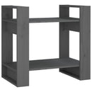 bogreol/rumdeler 60x35x57 cm massivt fyrretræ grå