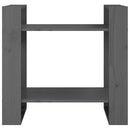 bogreol/rumdeler 60x35x57 cm massivt fyrretræ grå