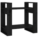 bogreol/rumdeler 60x35x57 cm massivt fyrretræ sort