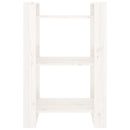 bogreol/rumdeler 60x35x91 cm massivt fyrretræ hvid