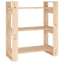 bogskab/rumdeler 80x35x91 cm massivt træ fyrretræ