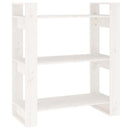 bogreol/rumdeler 80x35x91 cm massivt fyrretræ hvid
