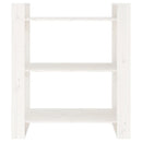 bogreol/rumdeler 80x35x91 cm massivt fyrretræ hvid