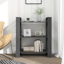 bogreol/rumdeler 80x35x91 cm massivt fyrretræ grå