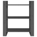 bogreol/rumdeler 80x35x91 cm massivt fyrretræ grå