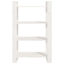 bogreol/rumdeler 80x35x125 cm massivt fyrretræ hvid