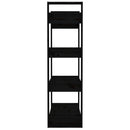 bogreol/rumdeler 80x35x125 cm massivt fyrretræ sort