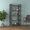 bogreol/rumdeler 80x35x160 cm massivt fyrretræ grå