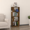 bogreol/rumdeler 51x25x132 cm massivt fyrretræ gyldenbrun
