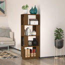 bogreol/rumdeler 51x25x132 cm massivt fyrretræ gyldenbrun
