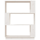 bogreol/rumdeler 80x25x101 cm massivt fyrretræ hvid