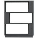 bogreol/rumdeler 80x25x101 cm massivt fyrretræ grå