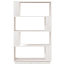 bogreol/rumdeler 80x25x132 cm massivt fyrretræ hvid