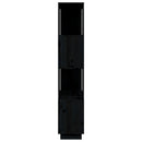 bogreol/rumdeler 80x25x132 cm massivt fyrretræ sort
