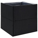 plantekasse 80x80x80 cm polyrattan sort