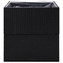 plantekasse 80x80x80 cm polyrattan sort