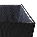 plantekasse 157x80x80 cm polyrattan sort