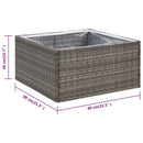 plantekasse 80x80x40 cm polyrattan grå