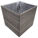 plantekasse 80x80x80 cm polyrattan grå