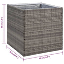 plantekasse 80x80x80 cm polyrattan grå