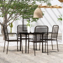 spisebordssæt til haven 5 dele sort