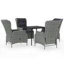 spisebordssæt til haven 5 dele lysegrå