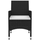 spisebordssæt til haven 5 dele med hynder polyrattan og glas