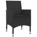 spisebordssæt til haven 5 dele med hynder polyrattan og glas