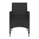 spisebordssæt til haven 5 dele med hynder polyrattan og glas
