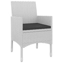 spisebordssæt til haven 5 dele med hynder polyrattan og glas