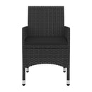 spisebordssæt til haven 7 dele med hynder polyrattan og glas