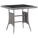 havebord 80x80x74 cm polyrattan grå