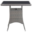 havebord 80x80x74 cm polyrattan grå