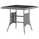 havebord 80x80x74 cm polyrattan grå