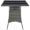 havebord 140 x 80 x 74 cm polyrattan grå