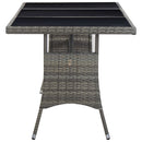 havebord 170 x 80 x 74 cm polyrattan grå