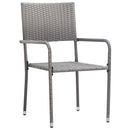 havestole 2 stk. stabelbare polyrattan grå