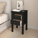 sengeborde 2 stk. 40x35x61,5 cm massivt fyrretræ sort