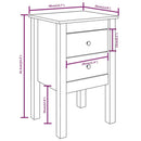 sengeborde 2 stk. 40x35x61,5 cm massivt fyrretræ sort