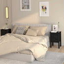 sengeborde 2 stk. 40x35x61,5 cm massivt fyrretræ sort