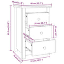 sengeborde 2 stk. 40x35x61,5cm massivt fyrretræ gyldenbrun