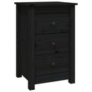 sengeborde 2 stk. 40x35x61,5 cm massivt fyrretræ sort