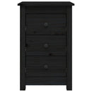 sengeborde 2 stk. 40x35x61,5 cm massivt fyrretræ sort