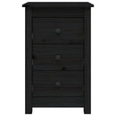 sengeborde 2 stk. 40x35x61,5 cm massivt fyrretræ sort
