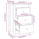 sengeborde 2 stk. 40x35x61,5 cm massivt fyrretræ sort