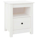 sengebord 40x35x49 cm massivt fyrretræ hvid
